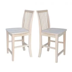 International Concepts Mission Counter Height Stool, 24" Seat Height, Unfinished -Kitchen & Dining Furniture Sales Store Whitewood20Industries20Inc 265xx24xx5