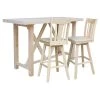 International Concepts Bar Height Table With 2 Spalt Back Swivel Bar Stools - 30 in. Seat Height -Kitchen & Dining Furniture Sales Store Whitewood20Industries20Inc Kxx7228xx42xxS103SWxx2