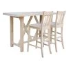 International Concepts Bar Height Table With 2 Splat Back Bar Stools - 30 in. Seat Height