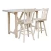 International Concepts Bar Height Table With 2 Splat Back Swivel Bar Stools - 30 in. Seat Height -Kitchen & Dining Furniture Sales Store Whitewood20Industries20Inc Kxx7228xx42xxS133SWxx2