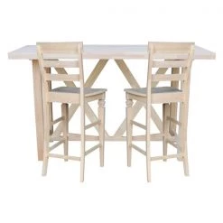 International Concepts Bar Height Table With 2 Ladder Back Bar Stools - 30 in. Seat Height -Kitchen & Dining Furniture Sales Store Whitewood20Industries20Inc Kxx7228xx42xxS193xx2xx20FRONT