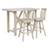 International Concepts Bar Height Table With 2 Slat Back Swivel Bar Stools - 30 in. Seat Height -Kitchen & Dining Furniture Sales Store Whitewood20Industries20Inc Kxx7228xx42xxS263SWxx2