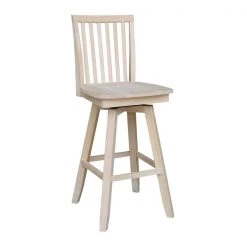 International Concepts Bar Height Table With 2 Slat Back Swivel Bar Stools - 30 in. Seat Height -Kitchen & Dining Furniture Sales Store Whitewood20Industries20Inc Kxx7228xx42xxS263SWxx2xx20STOOLxx20ONLY