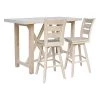 International Concepts Bar Height Table With 2 Ladder Back Swivel Bar Stools - 30 in. Seat Height