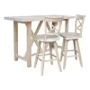International Concepts Bar Height Table With 2 Cross Back Swivel Bar Stools - 30 in. Seat Height -Kitchen & Dining Furniture Sales Store Whitewood20Industries20Inc Kxx7228xx42xxS313SWxx2
