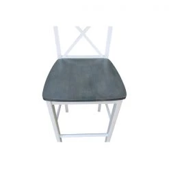 International Concepts X-back BarHeight Stool, 30" Seat Height, White/Heather Gray -Kitchen & Dining Furniture Sales Store Whitewood20Industries20Inc S05xx6133xx8
