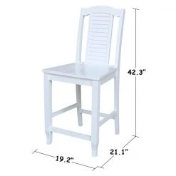 International Concepts Seaside CounterHeight Stool, 24" Seat Height, White -Kitchen & Dining Furniture Sales Store Whitewood20Industries20Inc S08xx452xx2