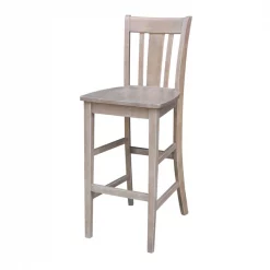 International Concepts San Remo Bar Height Stool, 30" Seat Height, Washed Gray Taupe
