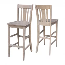 International Concepts San Remo Bar Height Stool, 30" Seat Height, Washed Gray Taupe -Kitchen & Dining Furniture Sales Store Whitewood20Industries20Inc S09xx103xx3