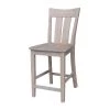 International Concepts Ava Solid Wood Counter Height Bar Stool - 24" Seat Height - Washed Gray Taupe -Kitchen & Dining Furniture Sales Store Whitewood20Industries20Inc S09xx132xx1xx5d7a94