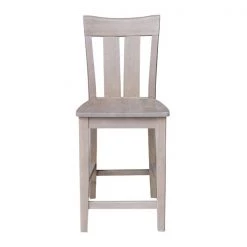 International Concepts Ava Solid Wood Counter Height Bar Stool - 24" Seat Height - Washed Gray Taupe -Kitchen & Dining Furniture Sales Store Whitewood20Industries20Inc S09xx132xx7xxd5391c