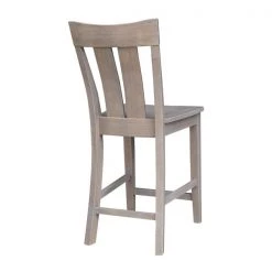 International Concepts Ava Solid Wood Counter Height Bar Stool - 24" Seat Height - Washed Gray Taupe -Kitchen & Dining Furniture Sales Store Whitewood20Industries20Inc S09xx132xx9xxe553c5