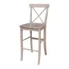 International Concepts X-Back Bar Height Stool, 30" Seat Height, Washed Gray Taupe -Kitchen & Dining Furniture Sales Store Whitewood20Industries20Inc S09xx6133