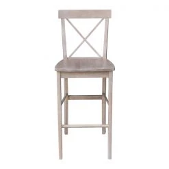 International Concepts X-Back Bar Height Stool, 30" Seat Height, Washed Gray Taupe -Kitchen & Dining Furniture Sales Store Whitewood20Industries20Inc S09xx6133xx5