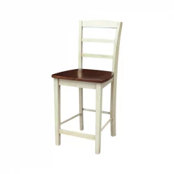 International Concepts Madrid Counter Height Stool, 24" Seat Height, Antiqued Almond/Espresso