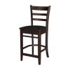 International Concepts Emily Solid Wood Counter Height Bar Stool with 24" Seat Height - Mocha -Kitchen & Dining Furniture Sales Store Whitewood20Industries20Inc S15xx6172xx1xxaa07be