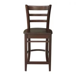 International Concepts Emily Solid Wood Counter Height Bar Stool with 24" Seat Height - Mocha -Kitchen & Dining Furniture Sales Store Whitewood20Industries20Inc S15xx6172xx3xx613e38