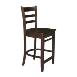 International Concepts Emily Solid Wood Counter Height Bar Stool with 24" Seat Height - Mocha -Kitchen & Dining Furniture Sales Store Whitewood20Industries20Inc S15xx6172xx5xxb1b76d
