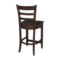 International Concepts Emily Solid Wood Counter Height Bar Stool with 24" Seat Height - Mocha -Kitchen & Dining Furniture Sales Store Whitewood20Industries20Inc S15xx6172xx6xx2e02bd