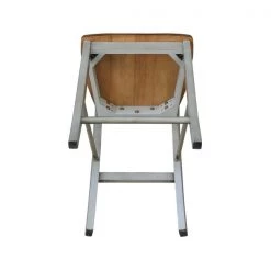 International Concepts X-back CounterHeight Stool, 24" Seat Height, Hickory/Stone -Kitchen & Dining Furniture Sales Store Whitewood20Industries20Inc S41xx6132xx7