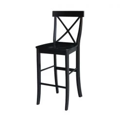 International Concepts X-Back Bar Height Stool, 30" Seat Height, Black