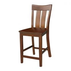 International Concepts Ava Solid Wood Counter Height Bar Stool - 24" Seat Height - Espresso