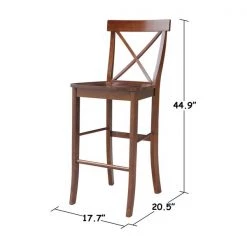 International Concepts X-Back Bar Height Stool, 30" Seat Height, Espresso -Kitchen & Dining Furniture Sales Store Whitewood20Industries20Inc S581xx6133xx2