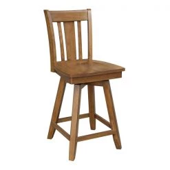 International Concepts San Remo Counter Height Stool, with Swivel, 24" Seat Height, Pecan -Kitchen & Dining Furniture Sales Store Whitewood20Industries20Inc S59xx102SWxx1
