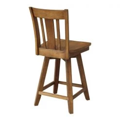 International Concepts San Remo Counter Height Stool, with Swivel, 24" Seat Height, Pecan -Kitchen & Dining Furniture Sales Store Whitewood20Industries20Inc S59xx102SWxx2