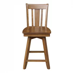 International Concepts San Remo Counter Height Stool, with Swivel, 24" Seat Height, Pecan -Kitchen & Dining Furniture Sales Store Whitewood20Industries20Inc S59xx102SWxx3
