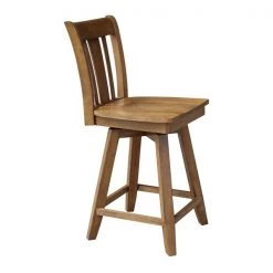 International Concepts San Remo Counter Height Stool, with Swivel, 24" Seat Height, Pecan -Kitchen & Dining Furniture Sales Store Whitewood20Industries20Inc S59xx102SWxx6