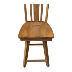 International Concepts San Remo Counter Height Stool, with Swivel, 24" Seat Height, Pecan -Kitchen & Dining Furniture Sales Store Whitewood20Industries20Inc S59xx102SWxx9