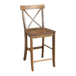 International Concepts X-Back Counter Height Stool, 24" Seat Height, Pecan -Kitchen & Dining Furniture Sales Store Whitewood20Industries20Inc S59xx6132xx1