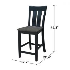 International Concepts Ava Solid Wood Counter Height Bar Stool - 24" Seat Height - Coal -Kitchen & Dining Furniture Sales Store Whitewood20Industries20Inc S75xx132xx10xx8cf723