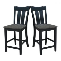 International Concepts Ava Solid Wood Counter Height Bar Stool - 24" Seat Height - Coal -Kitchen & Dining Furniture Sales Store Whitewood20Industries20Inc S75xx132xx2xx48dfaf