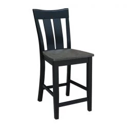 International Concepts Ava Solid Wood Counter Height Bar Stool - 24" Seat Height - Coal -Kitchen & Dining Furniture Sales Store Whitewood20Industries20Inc S75xx132xx8xx5eab8a