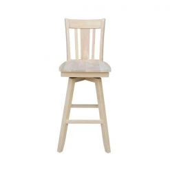 International Concepts San Remo Bar Height Stool, with Swivel, 30." Seat Height, Unfinished -Kitchen & Dining Furniture Sales Store Whitewood20Industries20Inc Sxx103SWxx3