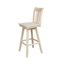 International Concepts San Remo Bar Height Stool, with Swivel, 30." Seat Height, Unfinished -Kitchen & Dining Furniture Sales Store Whitewood20Industries20Inc Sxx103SWxx6