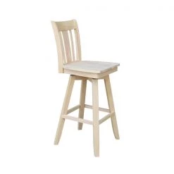 International Concepts San Remo Bar Height Stool, with Swivel, 30." Seat Height, Unfinished -Kitchen & Dining Furniture Sales Store Whitewood20Industries20Inc Sxx103SWxx7