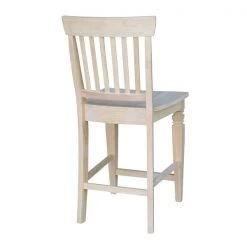 International Concepts Seattle Counter Height Stool, 24" Seat Height, Unfinished -Kitchen & Dining Furniture Sales Store Whitewood20Industries20Inc Sxx112xx1