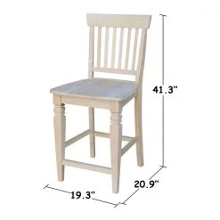 International Concepts Seattle Counter Height Stool, 24" Seat Height, Unfinished -Kitchen & Dining Furniture Sales Store Whitewood20Industries20Inc Sxx112xx2
