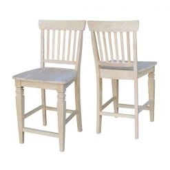 International Concepts Seattle Counter Height Stool, 24" Seat Height, Unfinished -Kitchen & Dining Furniture Sales Store Whitewood20Industries20Inc Sxx112xx4
