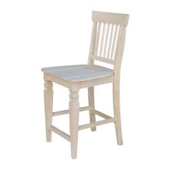 International Concepts Seattle Counter Height Stool, 24" Seat Height, Unfinished -Kitchen & Dining Furniture Sales Store Whitewood20Industries20Inc Sxx112xx6