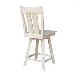 International Concepts Ava Counter Height Stool, with Swivel 24" Seat Height, Unfinished -Kitchen & Dining Furniture Sales Store Whitewood20Industries20Inc Sxx132SWxx1