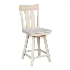 International Concepts Ava Counter Height Stool, with Swivel 24" Seat Height, Unfinished -Kitchen & Dining Furniture Sales Store Whitewood20Industries20Inc Sxx132SWxx4