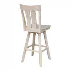 International Concepts Ava Bar Height Stool, with Swivel 30" Seat Height, Unfinished -Kitchen & Dining Furniture Sales Store Whitewood20Industries20Inc Sxx133SWxx1