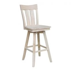 International Concepts Ava Bar Height Stool, with Swivel 30" Seat Height, Unfinished -Kitchen & Dining Furniture Sales Store Whitewood20Industries20Inc Sxx133SWxx2