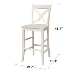 International Concepts Vineyard Bar Height Stool, 30" Seat Height, Unfinished -Kitchen & Dining Furniture Sales Store Whitewood20Industries20Inc Sxx143xx2
