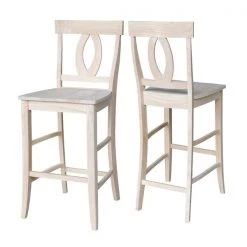 International Concepts Verona Bar Height Stool, 30" Seat Height, Unfinished -Kitchen & Dining Furniture Sales Store Whitewood20Industries20Inc Sxx1703xx4