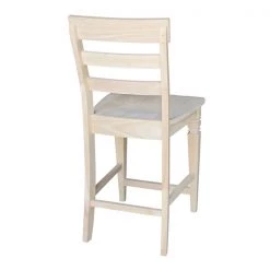 International Concepts Java Counter Height Stool, 24" Seat Height, Unfinished -Kitchen & Dining Furniture Sales Store Whitewood20Industries20Inc Sxx192xx1